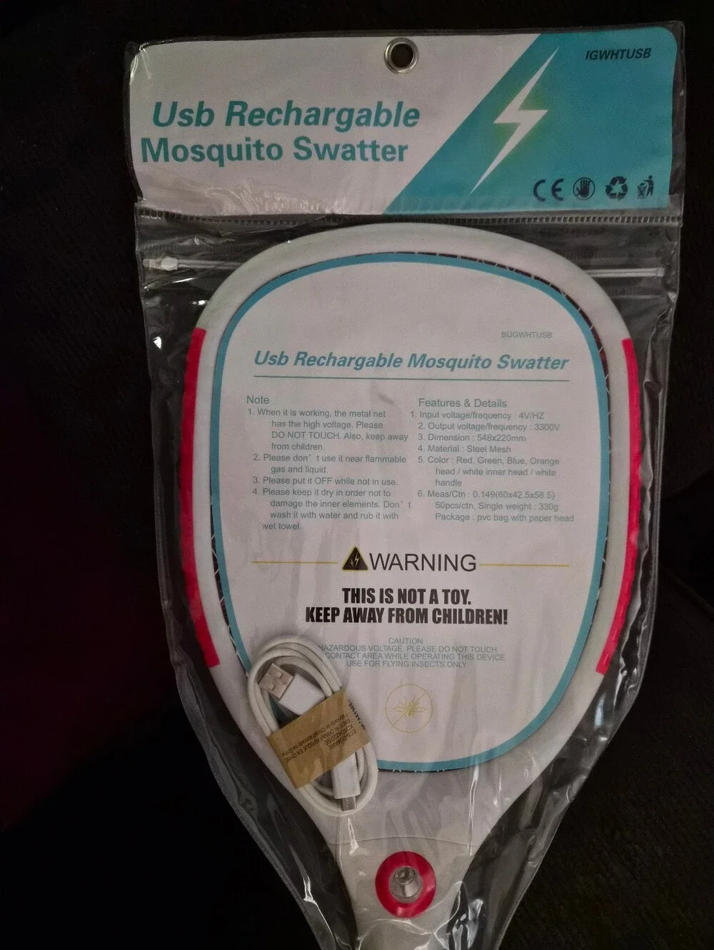 ⚡️Electronic Fly Swatter Bug Zapper Racket 🆕 NIP